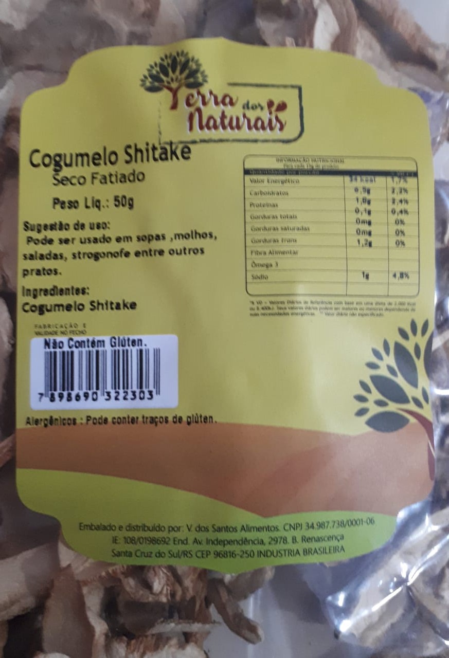 COGUMELO SHITAKE SECO FATIADO 50G Terra dos Naturais