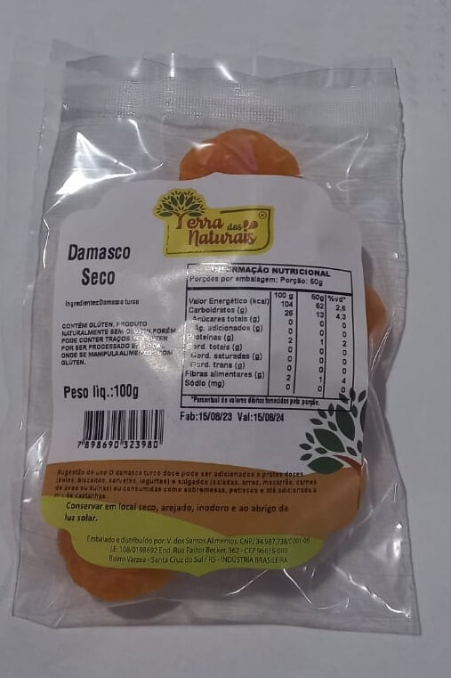 Damasco seco 500g - Alimentos da terra